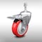 Service Caster 4 Inch SS Red Polyurethane 3/8 Inch Threaded Stem Caster with Total Lock Brake SCC-SSTSTTL20S414-PPUB-RED-381615 - alternate 1